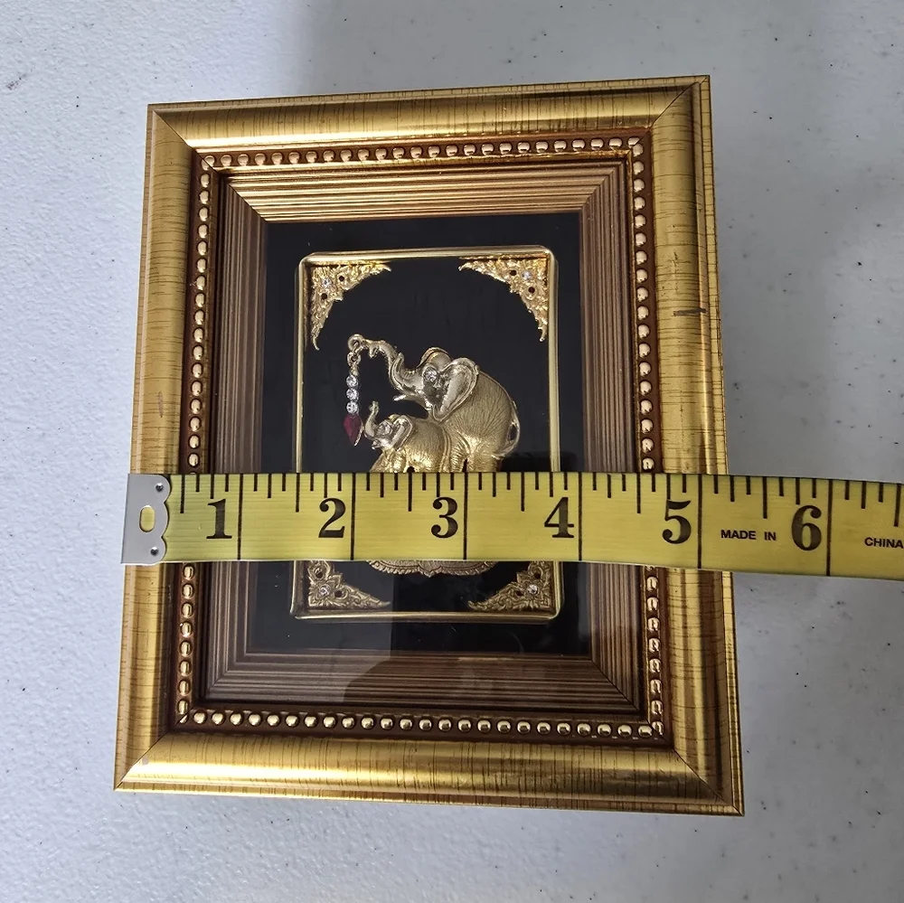Elephants Table Frame With Stand Decorated With Stones.